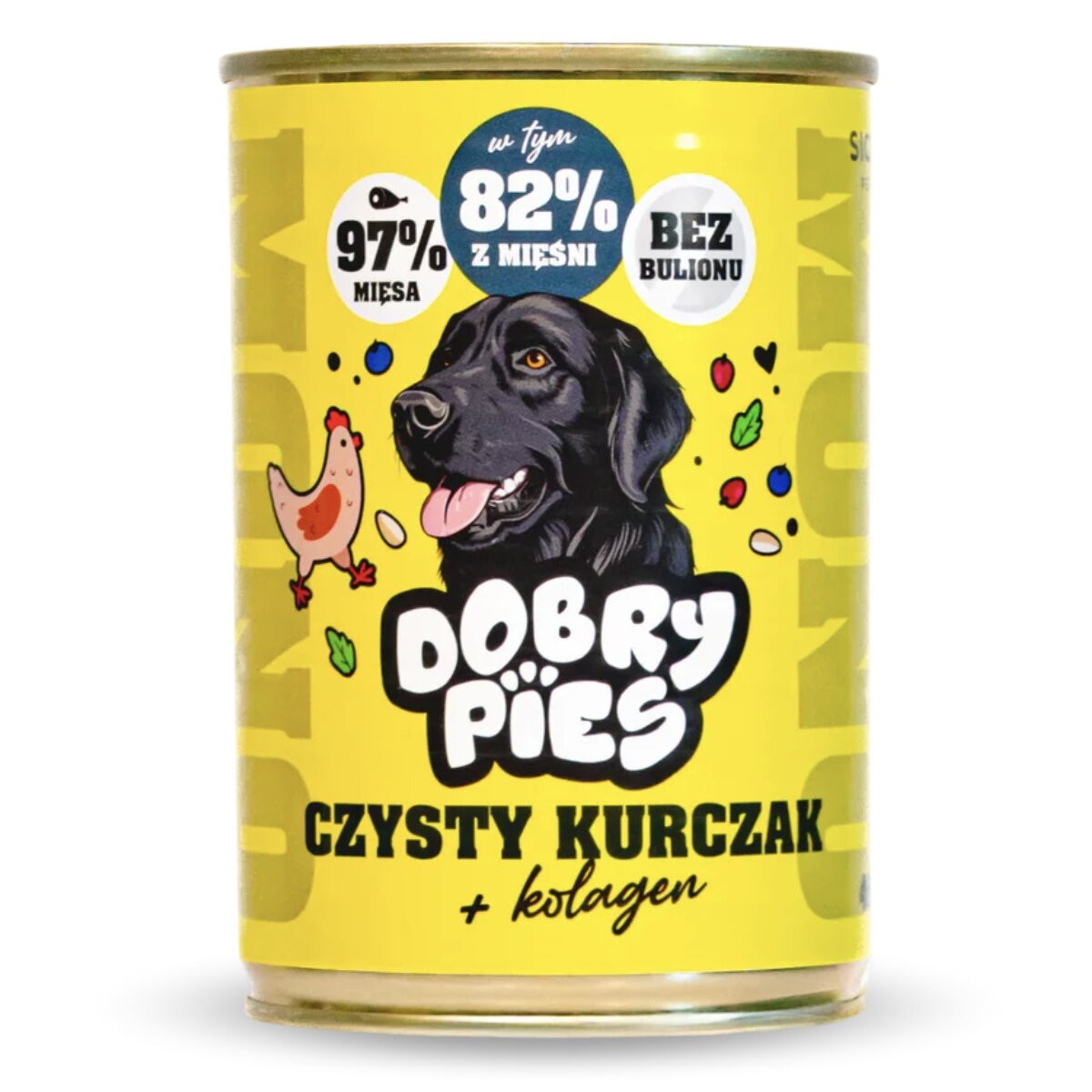 DOBRY PIES Mono Čisté kuře + kolagen – vlhké krmivo pro psa – 400g - foto 1