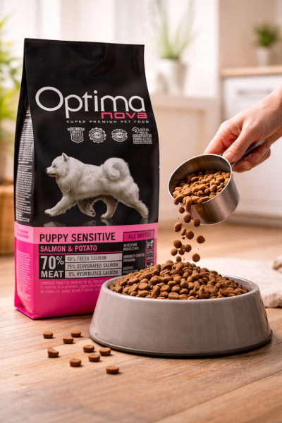 OPTIMANOVA Puppy Sensitive Salmon & Potato - suché krmivo pro psy - 2kg - foto 2
