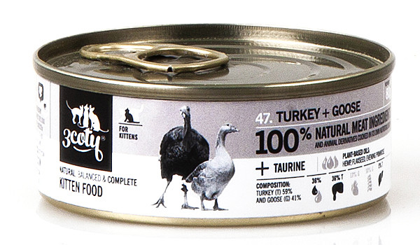 3COTY Turkey with goose For kittens - mokré krmivo pro kočky - 80g - foto 1