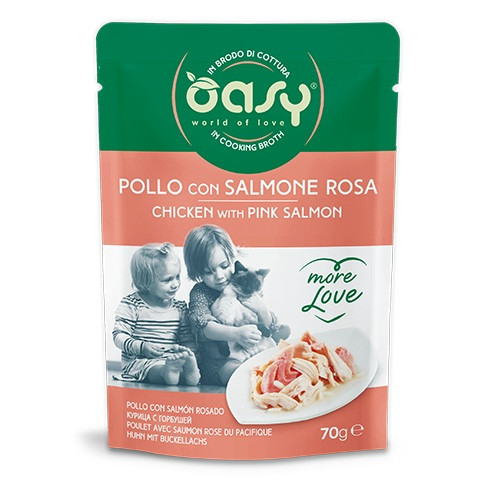 OASY More Love Chicken with salmon - mokré krmivo pro kočky - 70g - foto 1