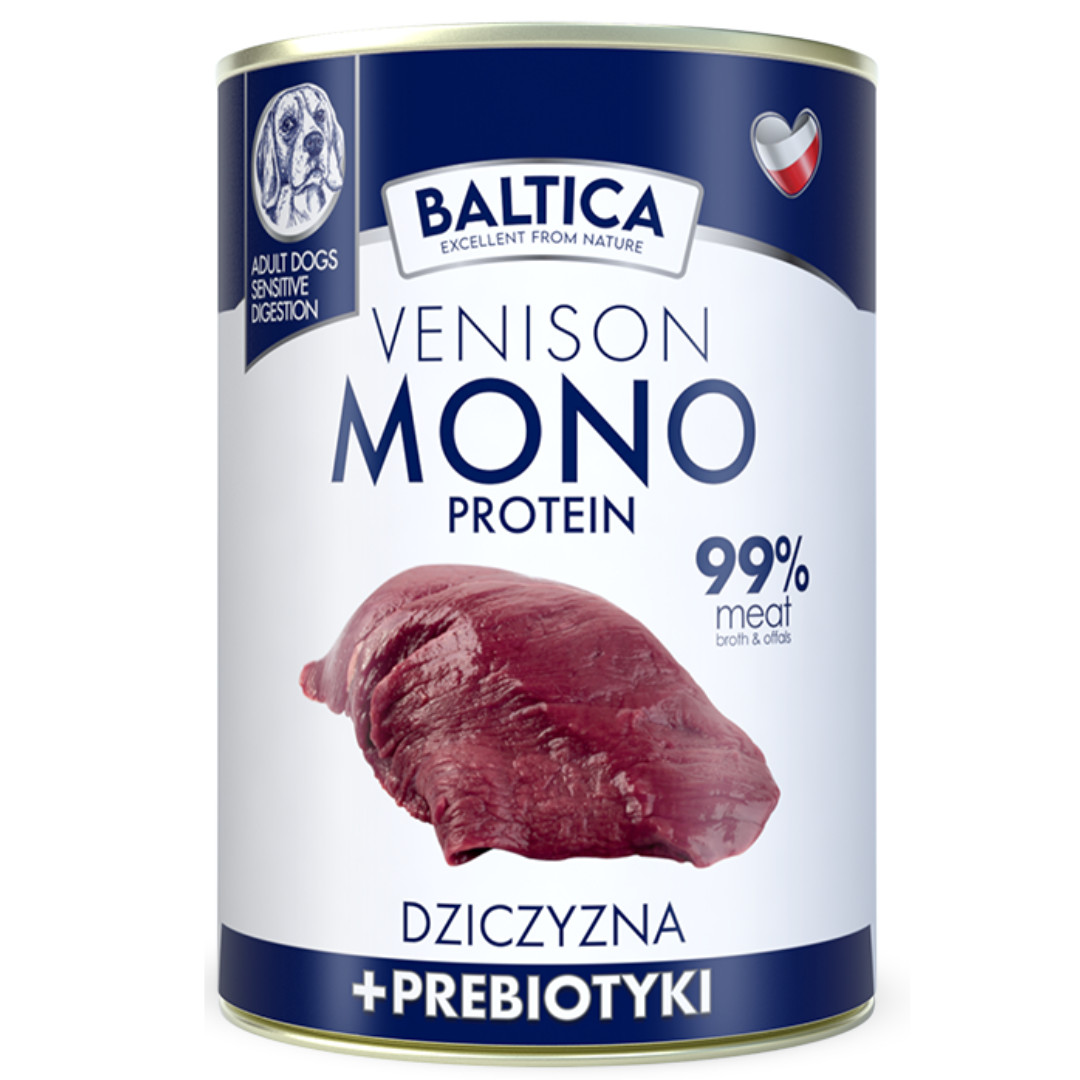 BALTICA Nutraceutic Mono Venison with prebiotics - vlhké krmivo pro psy - 400g - foto 1