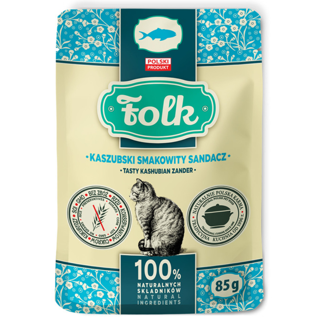 FOLK Tasty Kashubian zander - mokré krmivo pro kočky - 85g - foto 1