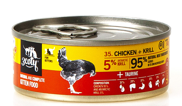 3COTY Chicken with krill For kittens - mokré krmivo pro kočky - 80g - foto 9