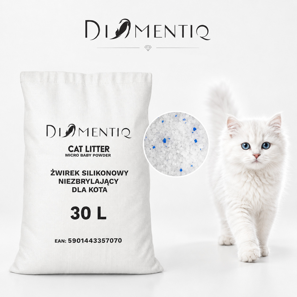 DIAMENTIQ Baby Powder - Stelivo pro kočky - 30 l - foto 2