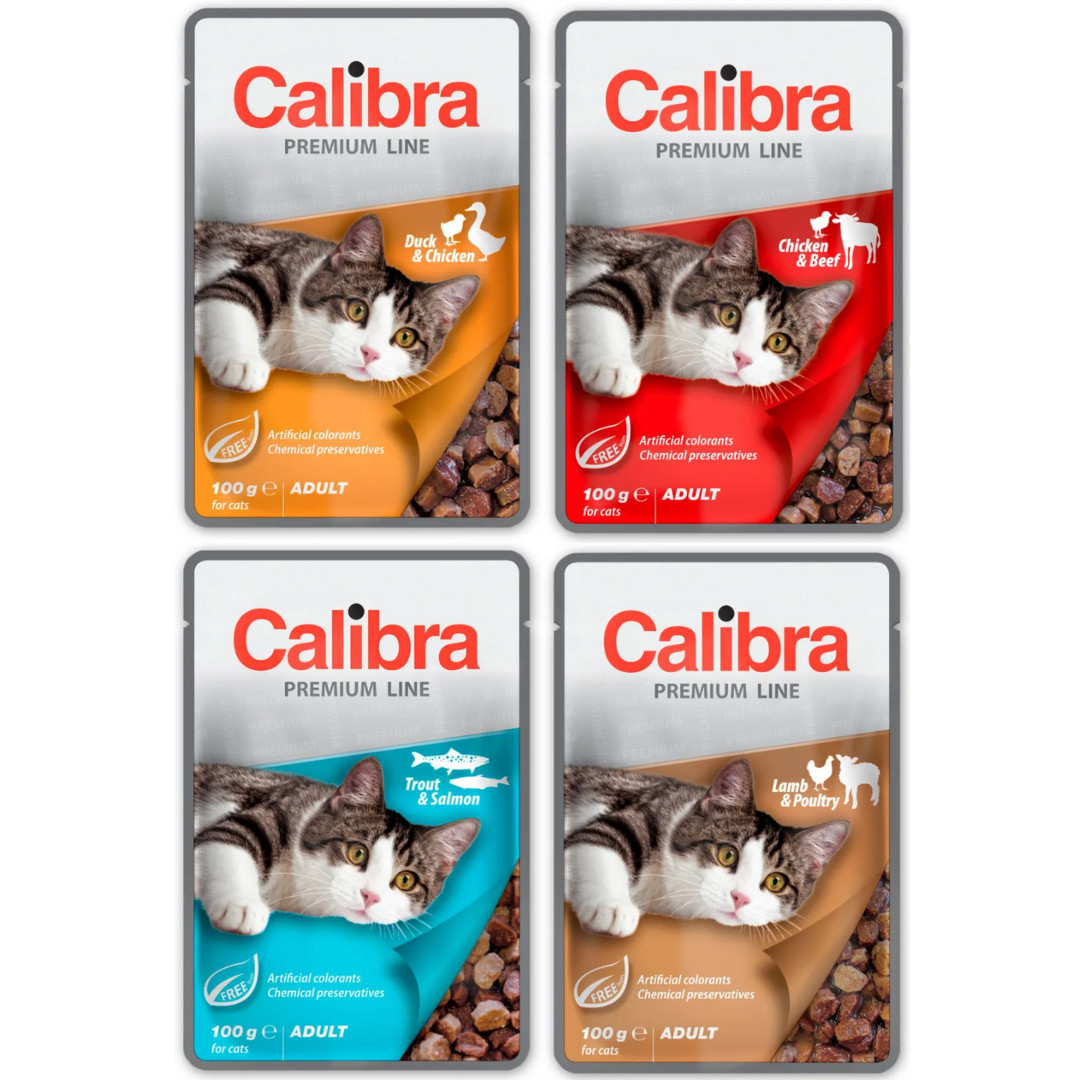 CALIBRA Cat Premium Adult - mokré krmivo pro kočky - 12x100g - foto 2