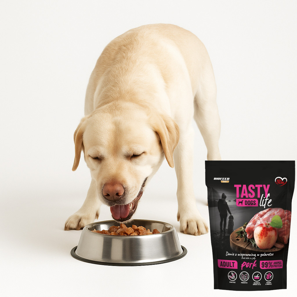 BIOFEED Tasty Dogs Life Pork - vlhké krmivo pro psy - 500g - foto 5