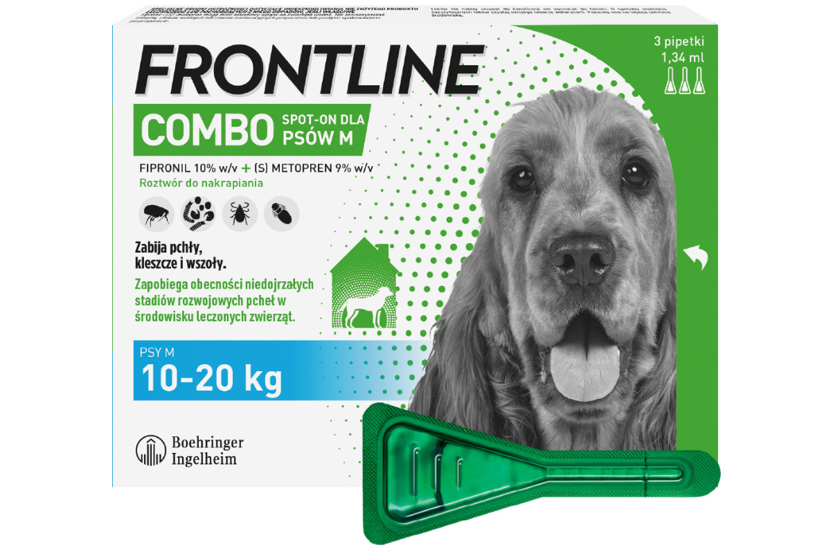FRONTLINE Spot- on Combo M kapky proti parazitům pro psy 10 - 20 kg, 3 x 1,34 ml - foto 1