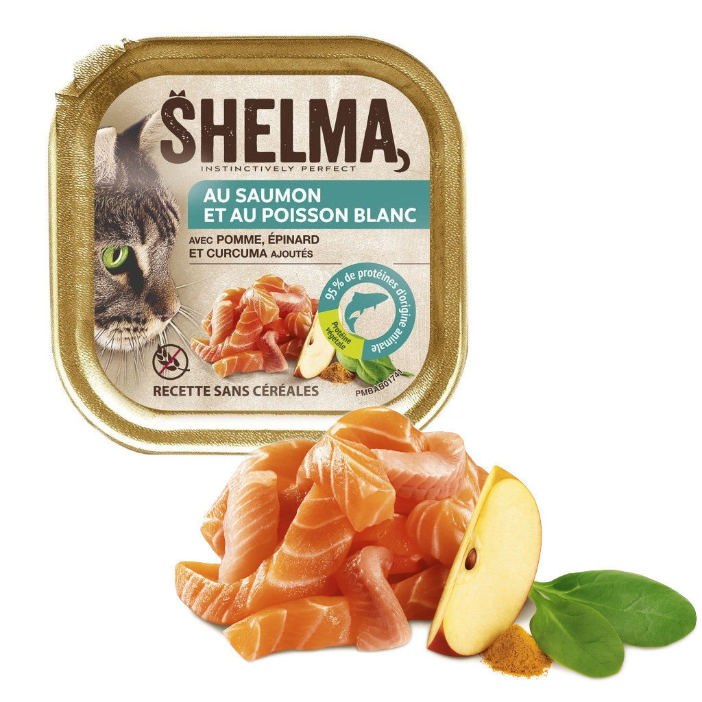 SHELMA Salmon and white fish pate - mokré krmivo pro kočky - 12x100g - foto 3