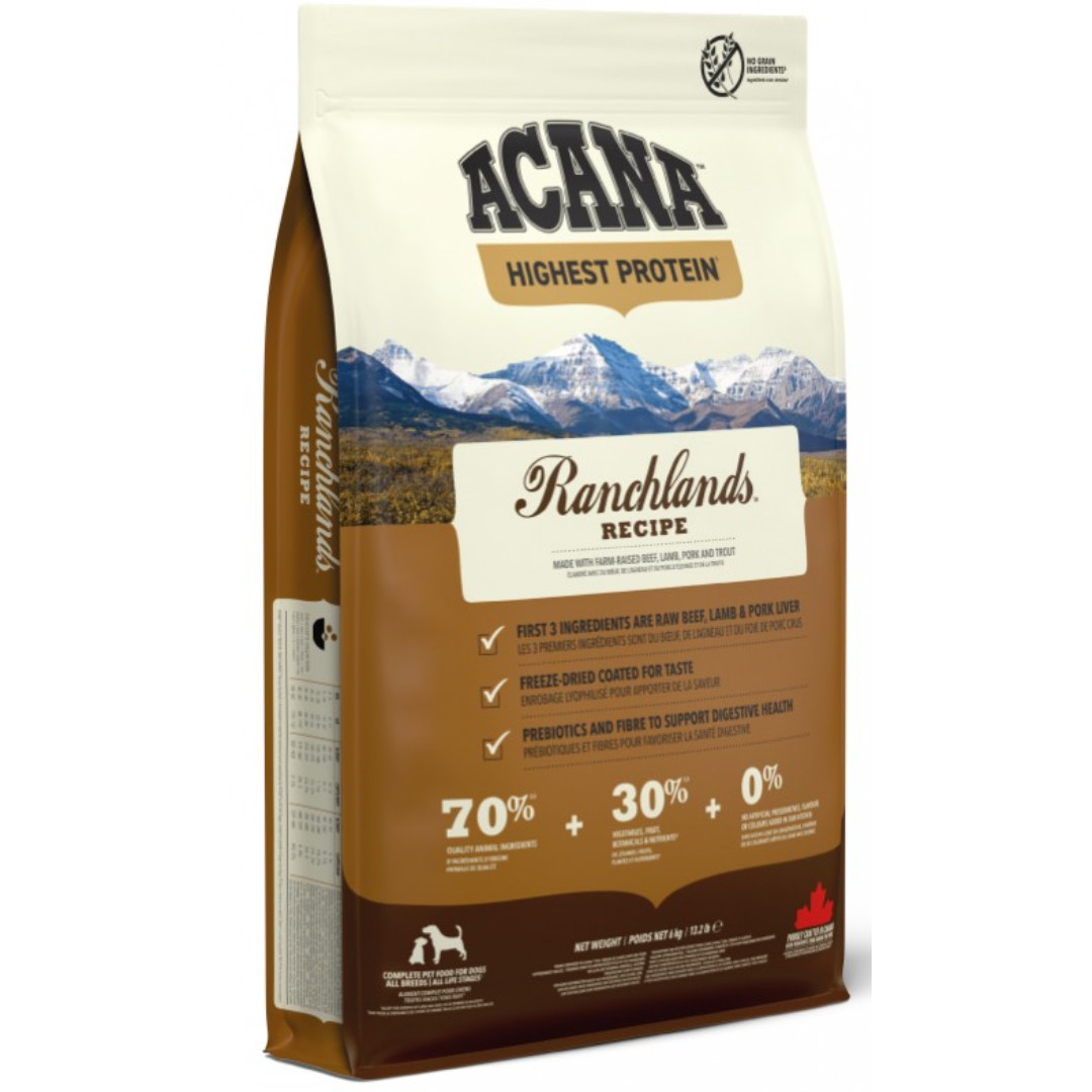 ACANA Highest Protein Ranchlands Dog - suché krmivo pro psy - 6kg - foto 1