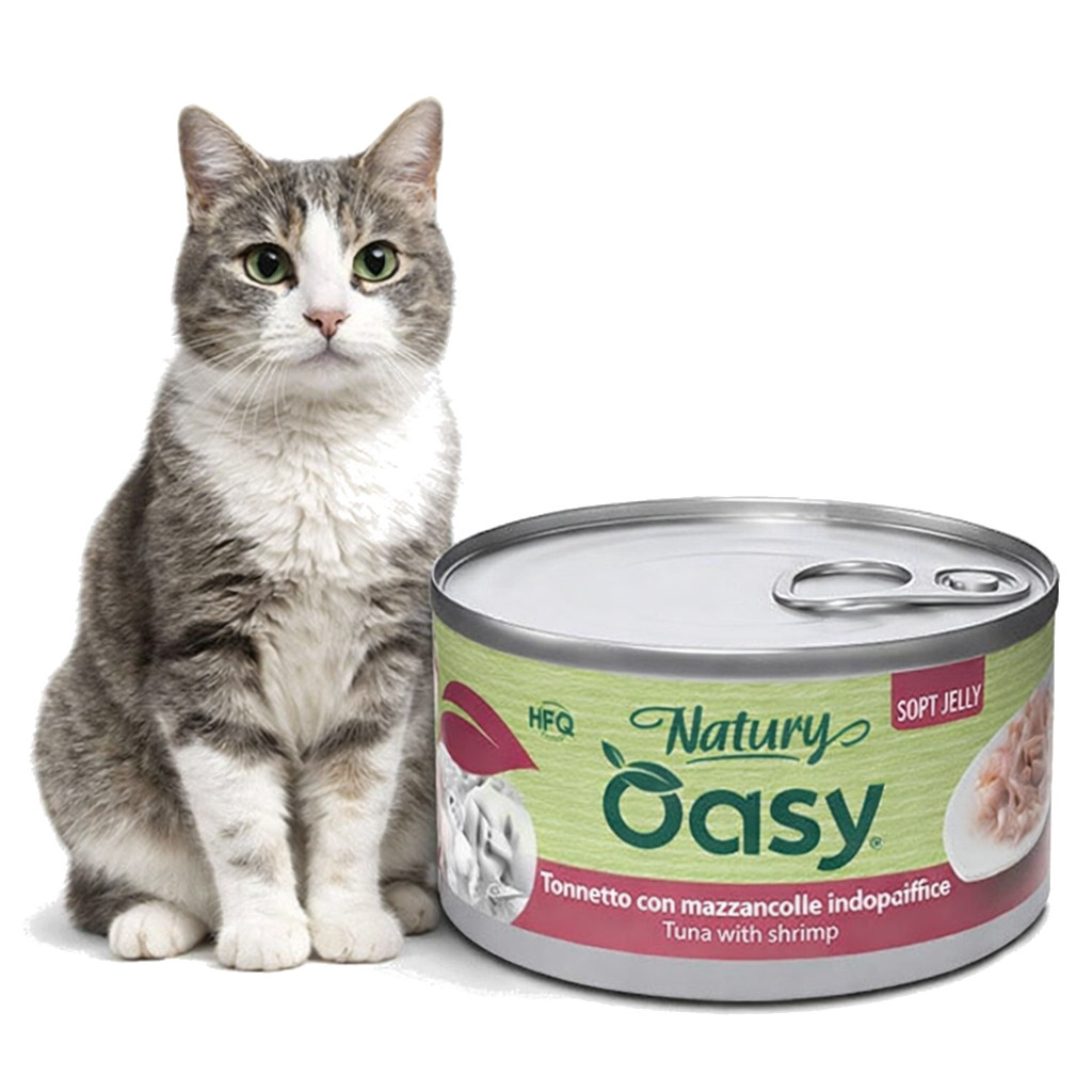 OASY Natury Soft Jelly Tuna with shrimp - mokré krmivo pro kočky - 150g - foto 2