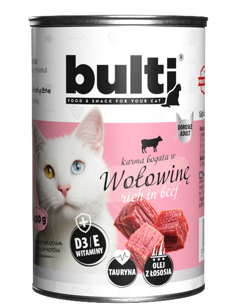 BULTI Rich in beef - mokré krmivo pro kočky - 400g - foto 3