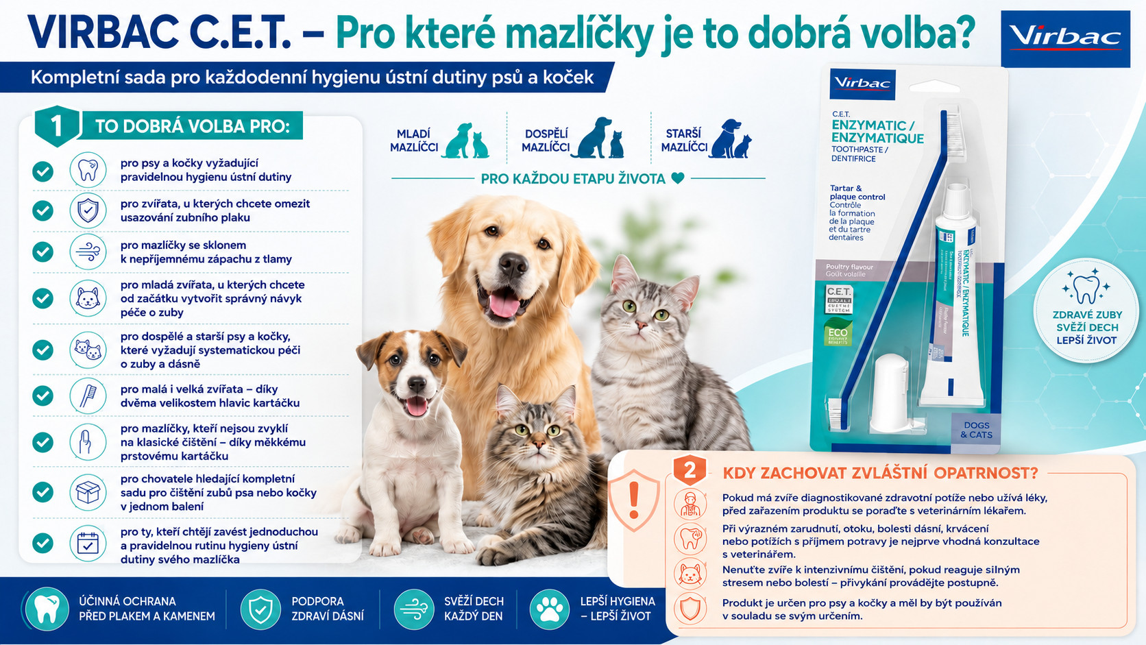 VIRBAC - zubní pasta a kartáček pro psy a kočky - foto 5