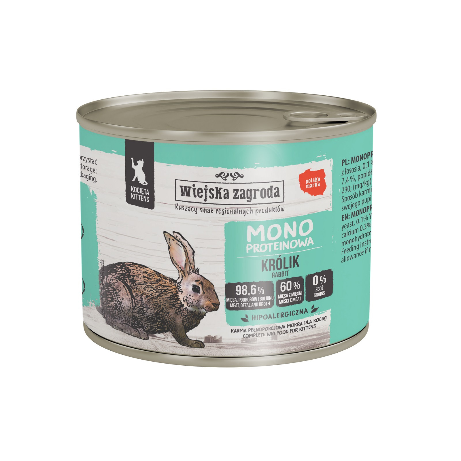 WIEJSKA ZAGRODA Rabbit monoprotein for kittens - mokré krmivo pro kočky - 200g - foto 1