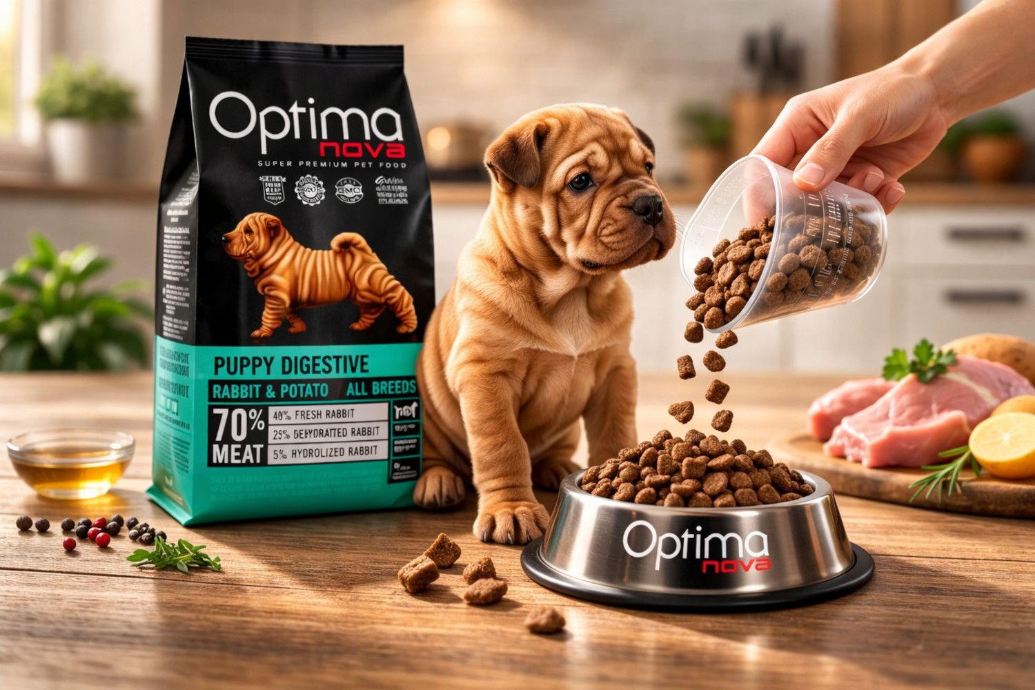 OPTIMANOVA Puppy Digestive Rabbit & Potato - suché krmivo pro psy - 2kg - foto 2