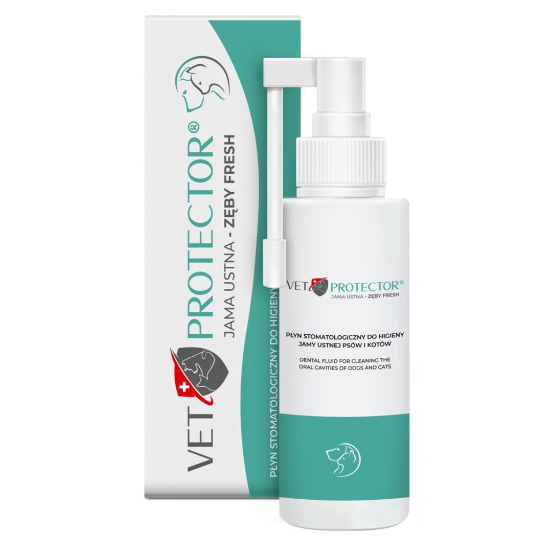 JM SANTE Vet Protector Fresh - stomatologický roztok pro hygienu dutiny ústní u psů a koček – 100 ml - foto 2