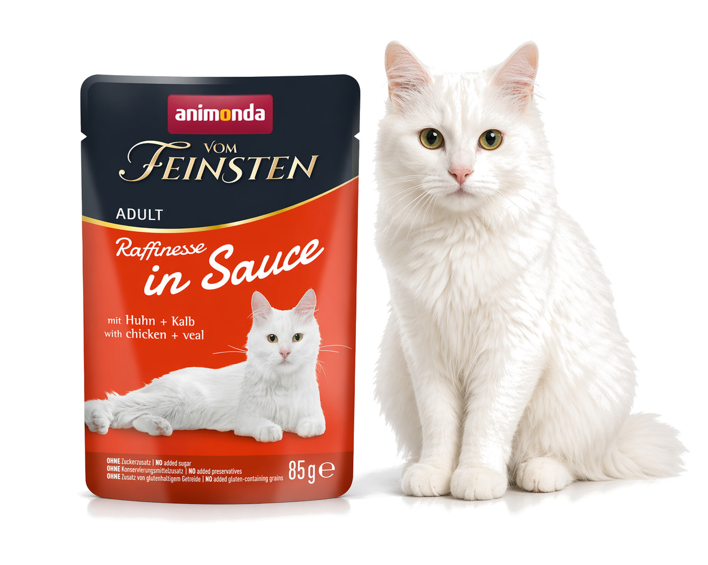 ANIMONDA Vom Feinsten Raffinesse in sauce Chicken with veal - mokré krmivo pro kočky - 85g - foto 2