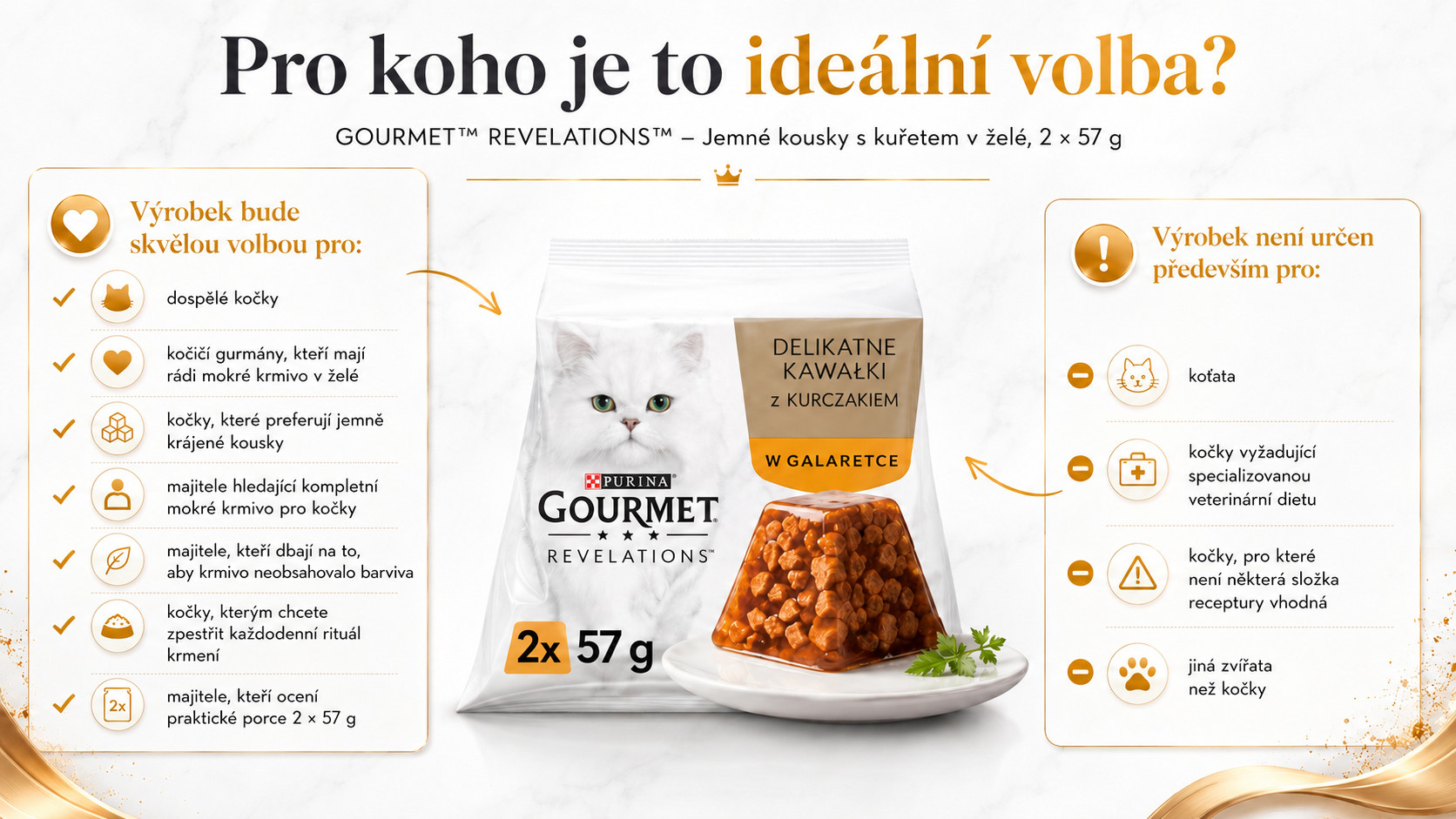 PURINA Gourmet Revelations Chunks in jelly with chicken Box - mokré krmivo pro kočky - 2x57g - foto 5