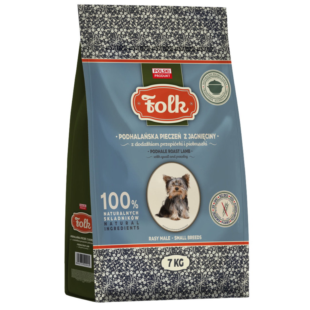 FOLK Small breeds Podhale-style lamb roast with quail and parsley - suché krmivo pro psy - 7kg - foto 1