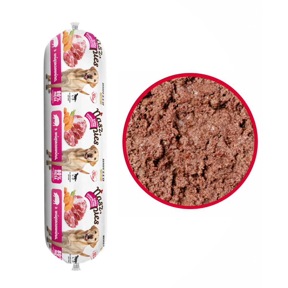 BIOFEED Nasz Pies Salám Mix 2 příchutí – mokré krmivo pro psy – 29x1 kg - foto 1