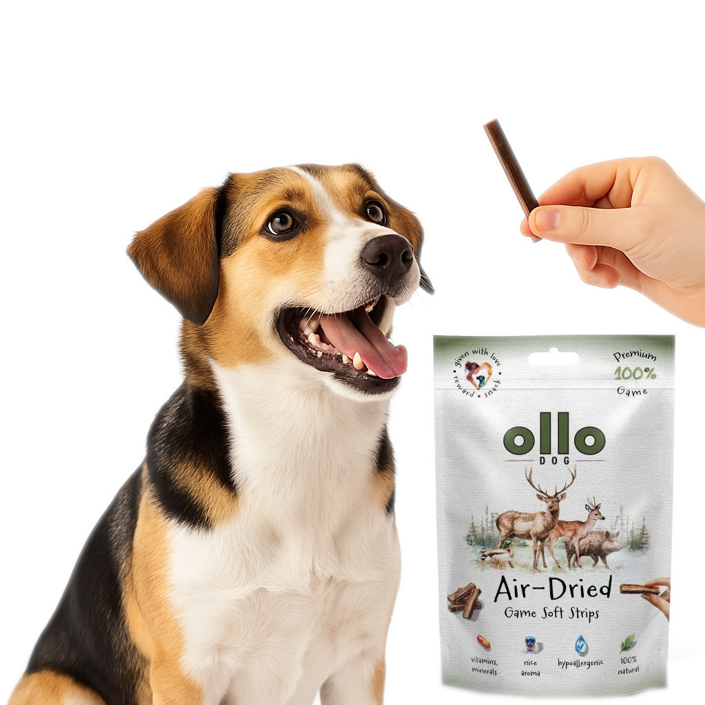 OLLO Air-Dried Game strips - pamlsek pro psa - 80g - foto 4