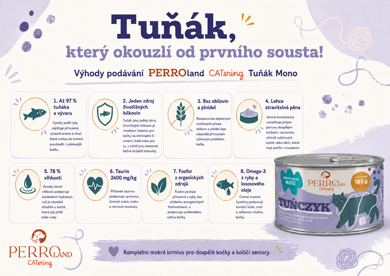 PERROland CATering Tuna Mono - mokré krmivo pro kočky - 185g - foto 1
