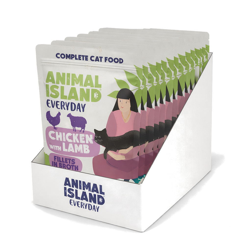 ANIMAL ISLAND Chicken with lamb Fillets in broth - mokré krmivo pro kočky - 12x85g - foto 1