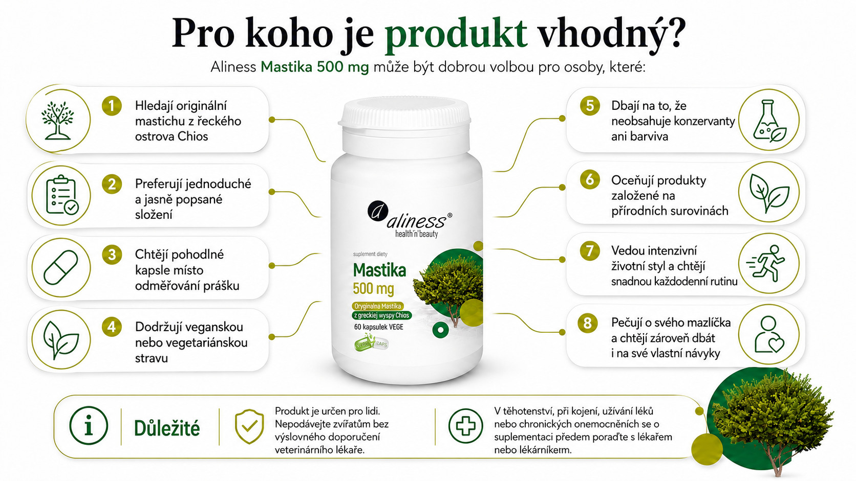 ALINESS Mastika powdered resin Pistacia lentiscus 500 mg – doplněk stravy – 60 kapslí - foto 2