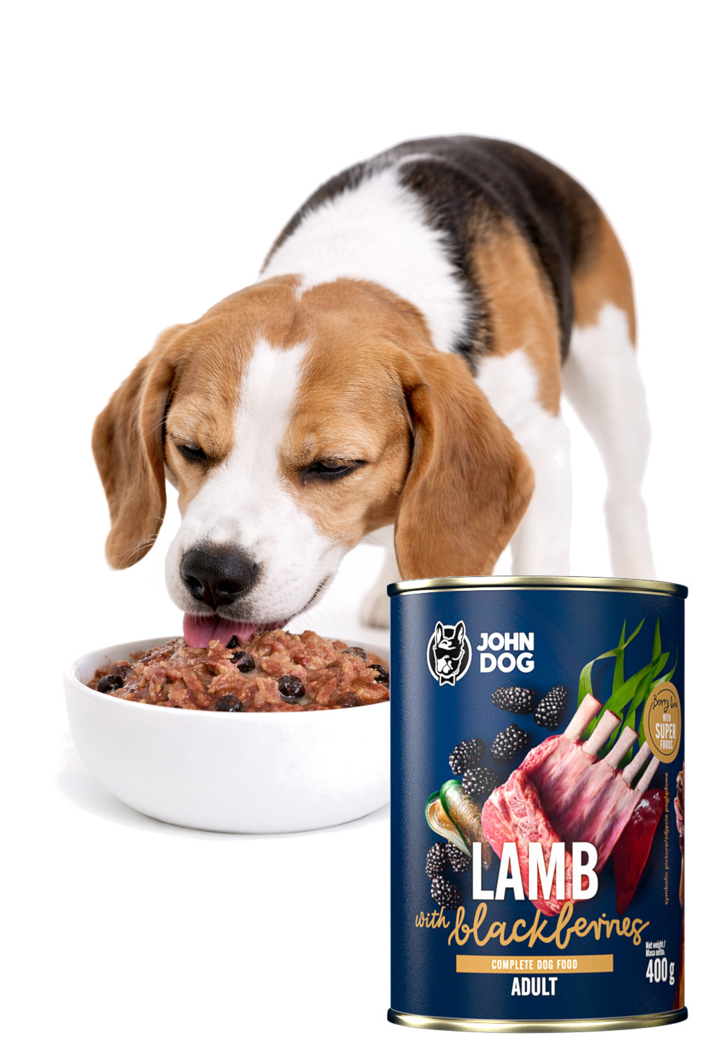 JOHN DOG Berry Line Lamb with blackberries - vlhké krmivo pro psy - 800g - foto 3