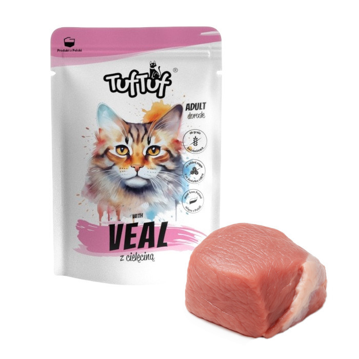 TUF TUF with veal - mokré krmivo pro kočky - 300g - foto 3