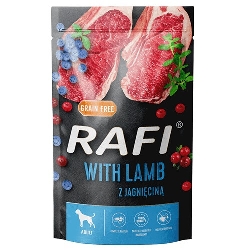 DOLINA NOTECI Rafi Lamb, borůvka, brusinka - mokré krmivo pro psy - 500g - foto 1