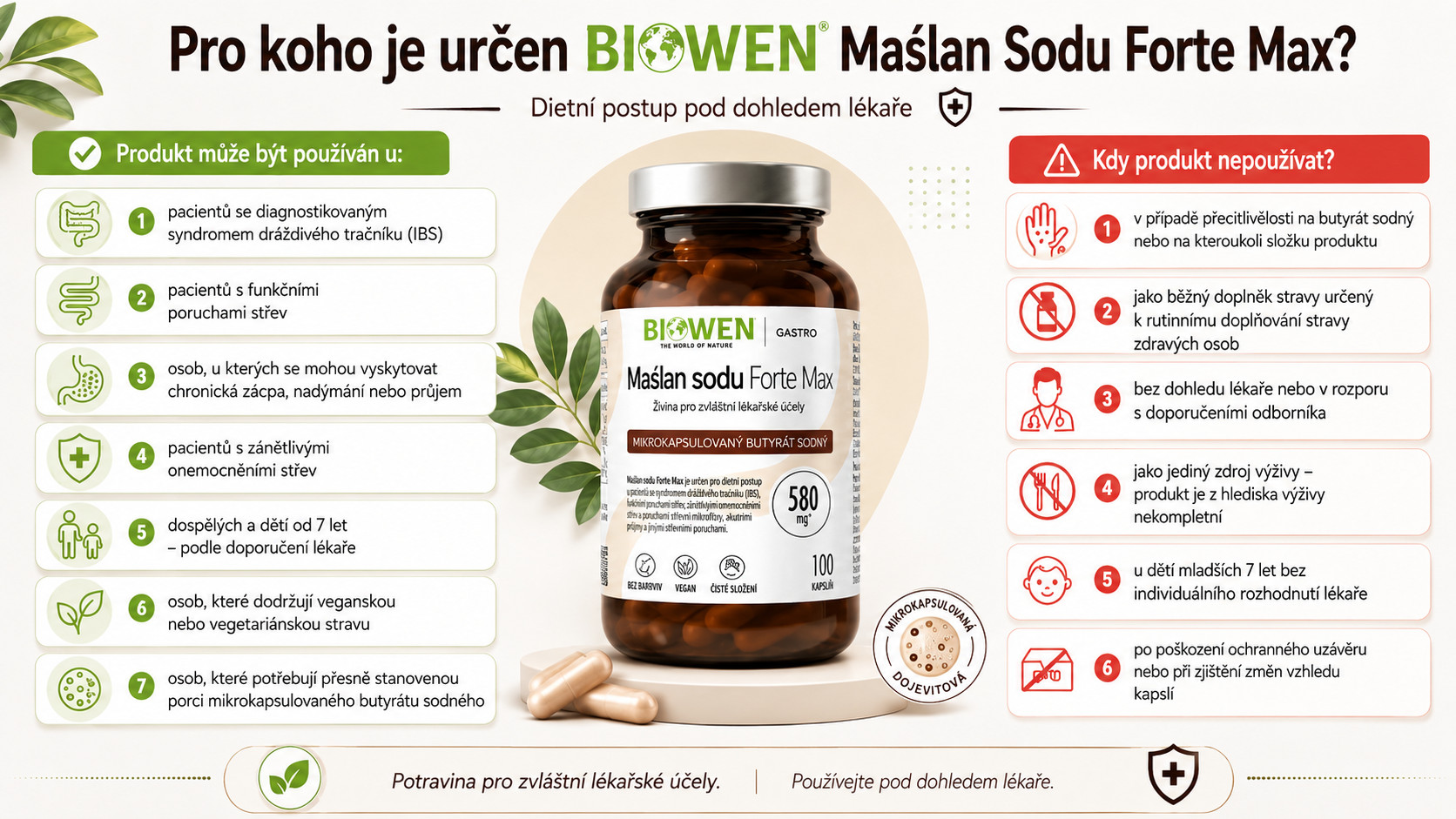 BIOWEN Butyrát sodný 580 mg – doplněk stravy pro lidi – 100 kapslí - foto 5