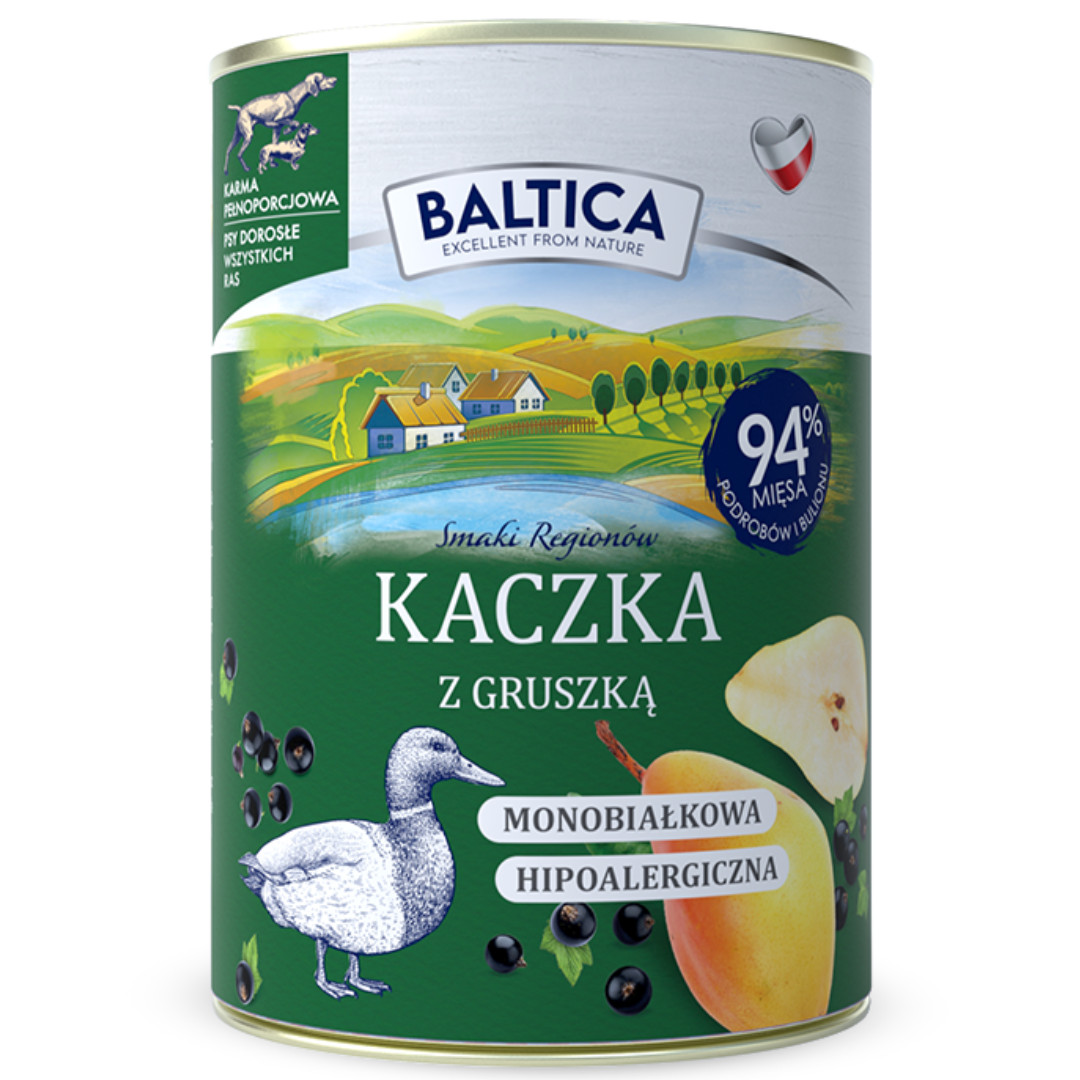 BALTICA Smaki regionów Mono Duck with pear - vlhké krmivo pro psy - 400g - foto 1