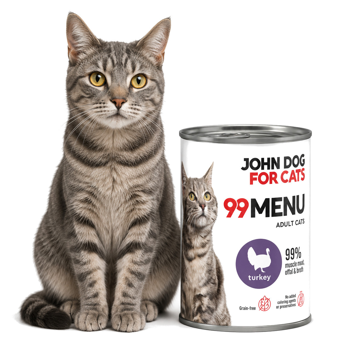 JOHN DOG 99 Menu Turkey - mokré krmivo pro kočky - 400g - foto 2