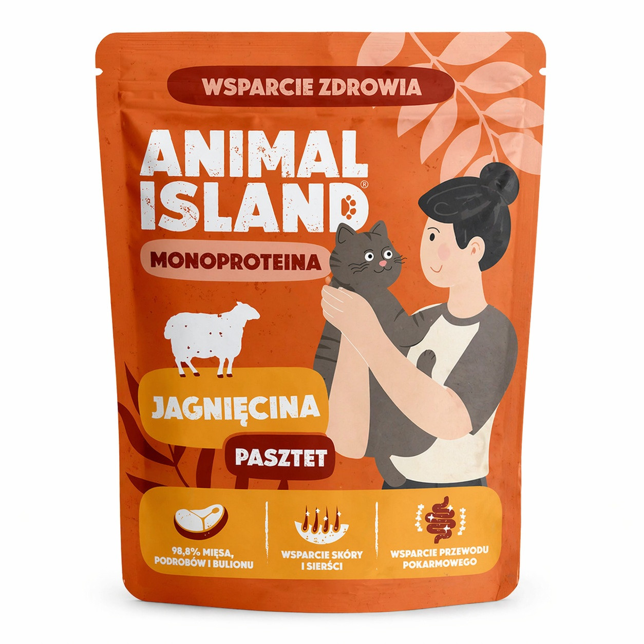 ANIMAL ISLAND Mono Jehněčí - mokré krmivo pro kočky - 10x100 g - foto 1