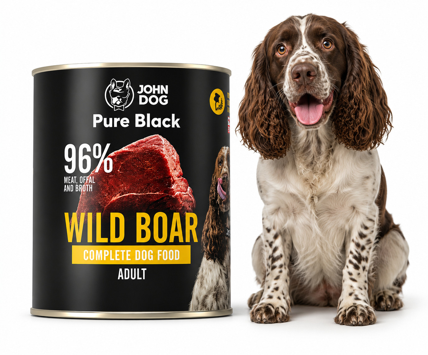 JOHN DOG Pure Black Mono Divočák - vlhké krmivo pro psy - 800g - foto 3