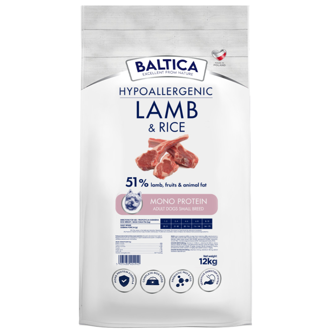 BALTICA Nutraceutic Hypoallergenic Lamb & Rice XS/S - suché krmivo pro psy - 12kg - foto 1