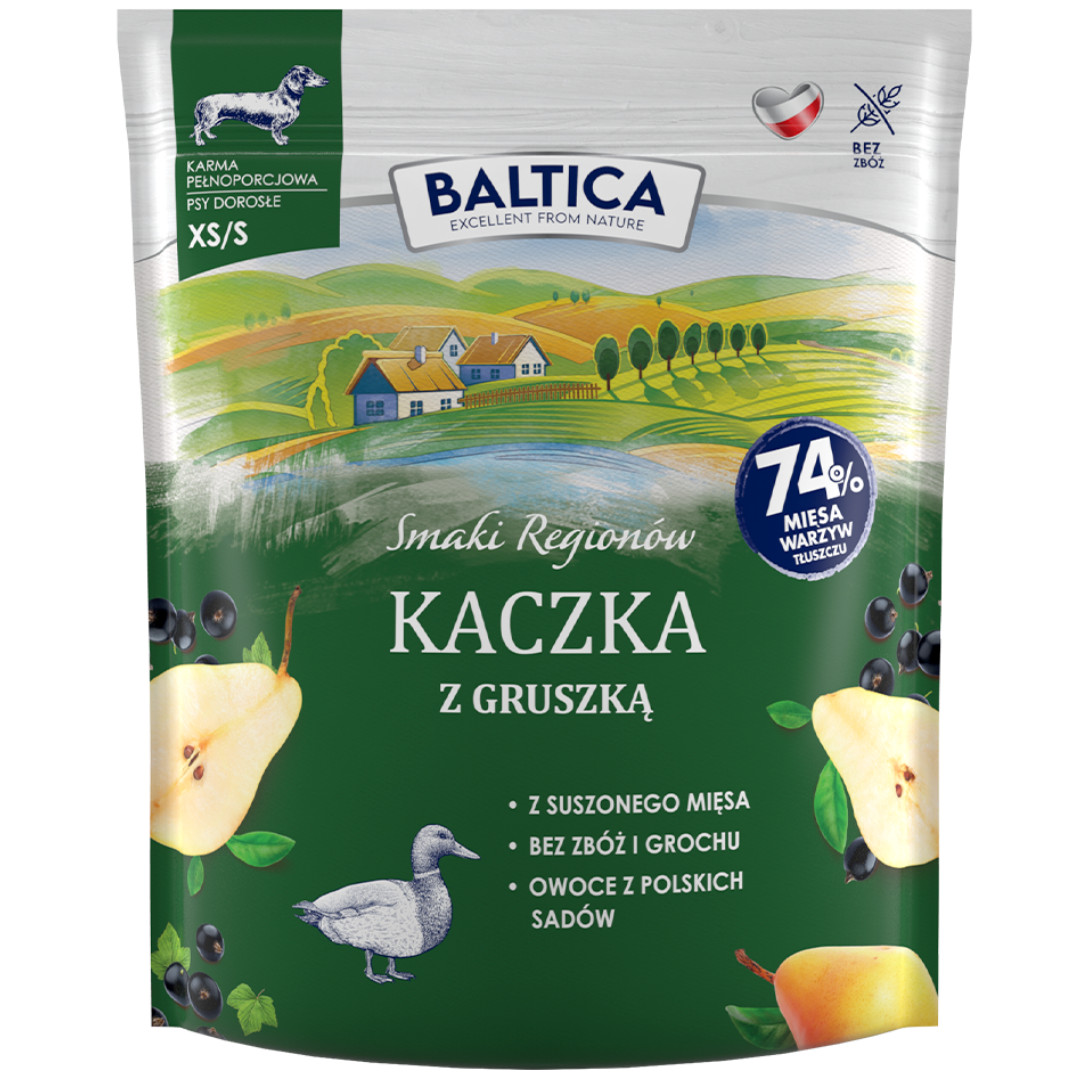 BALTICA Smaki regionów Small breeds Duck with pear - suché krmivo pro psy - 1kg - foto 1