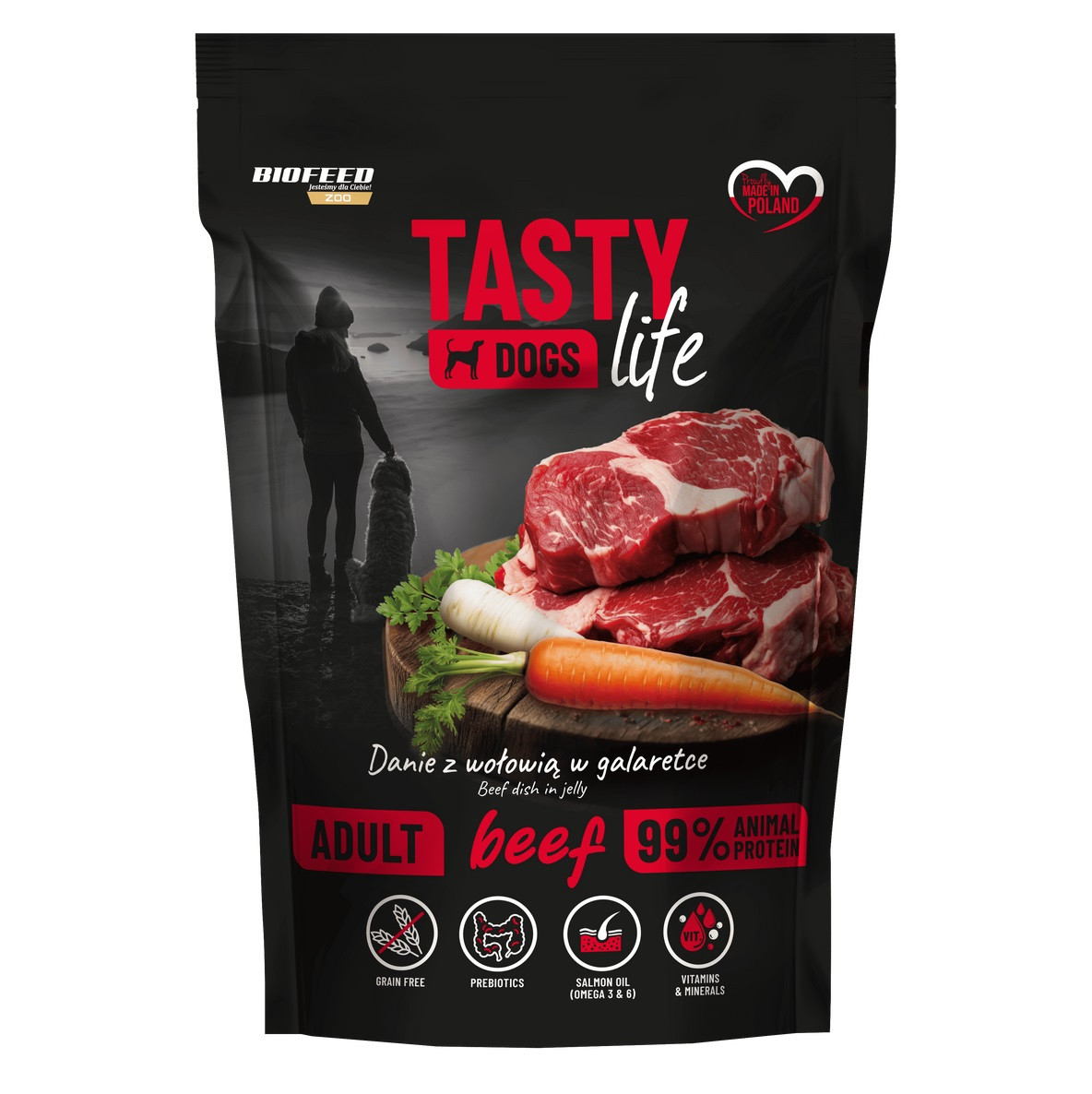 BIOFEED Tasty Dogs Life Beef - vlhké krmivo pro psy - 500g - foto 2