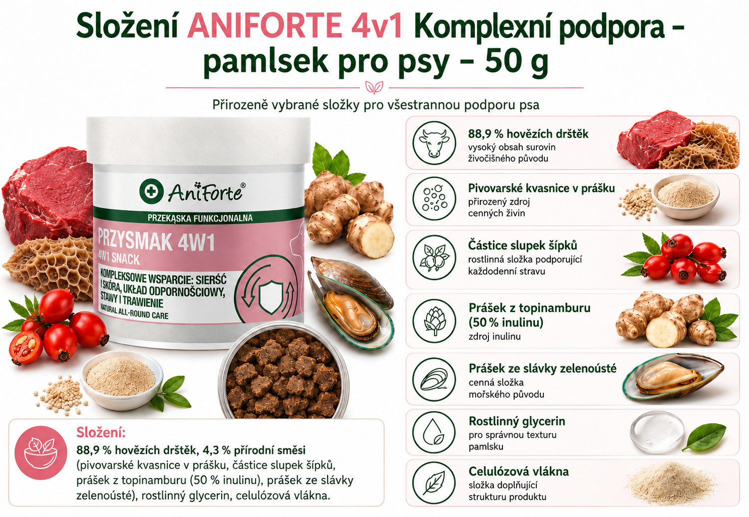 ANIFORTE 4in1 - pamlsek pro psa - 50g - foto 2