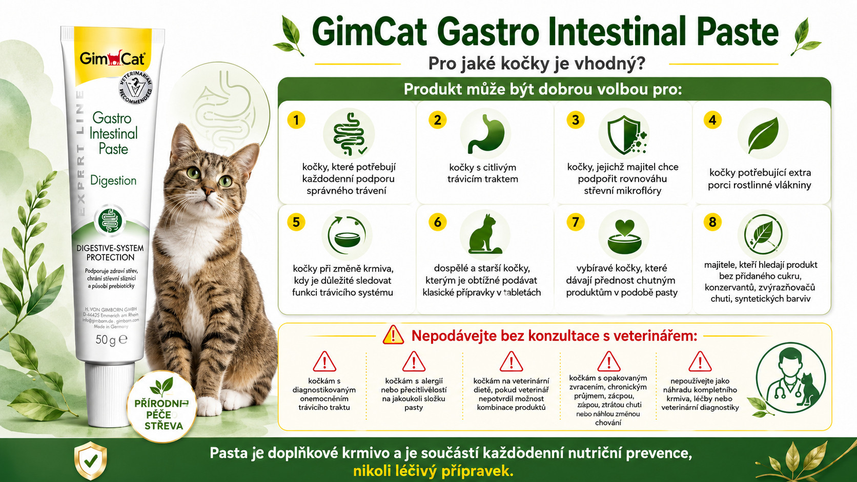 GIMCAT Gastro Intestinal Paste – pamlsek pro kočku – 50g - foto 2