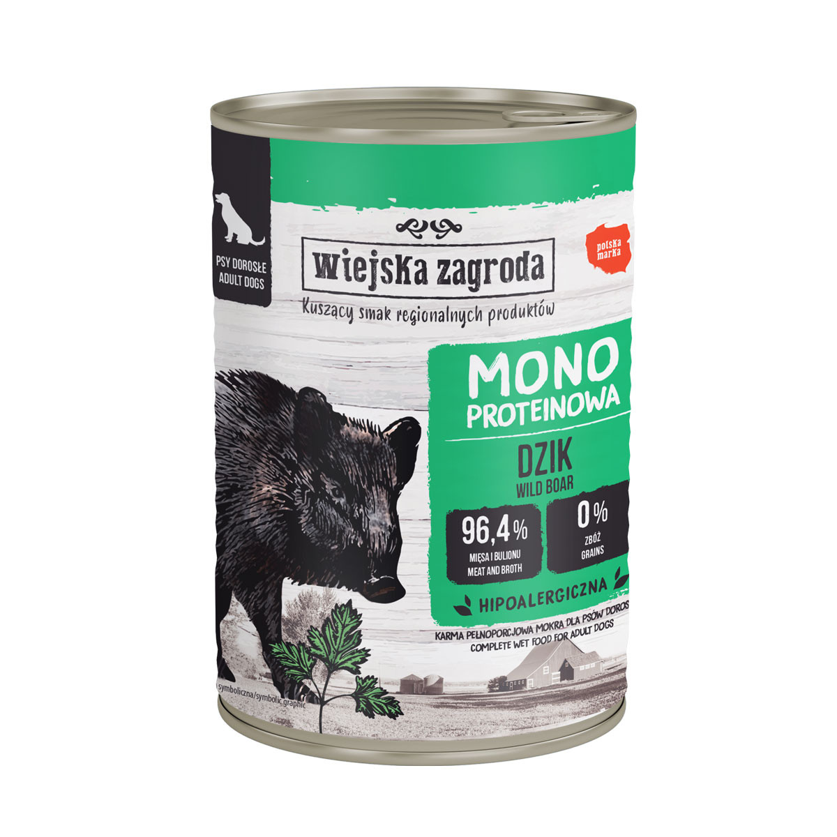 WIEJSKA ZAGRODA Monoprotein Wild boar - vlhké krmivo pro psy - 400g - foto 1