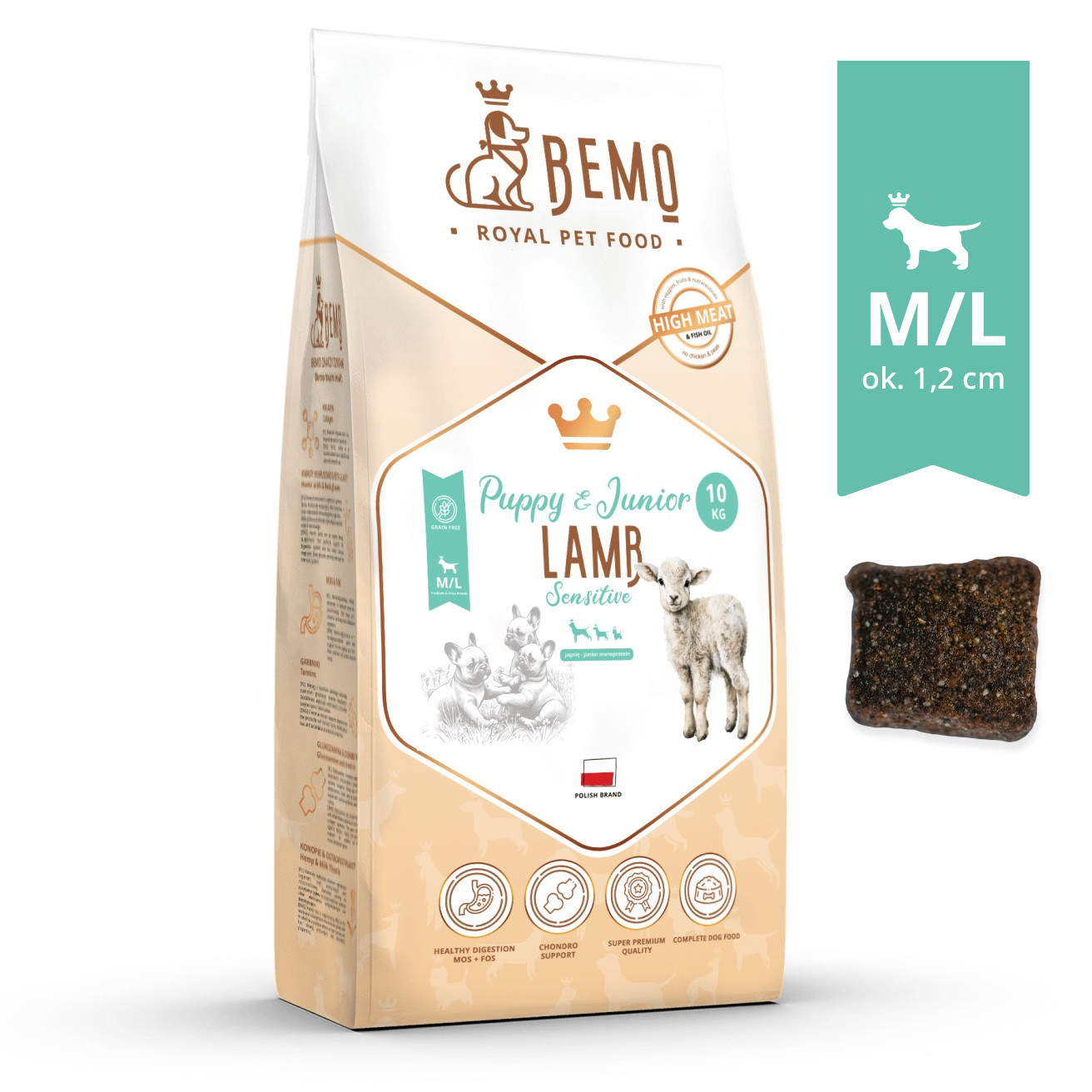 BEMO Sensitive Junior Lamb Medium/Large Mono - suché krmivo pro psy - 10kg - foto 1