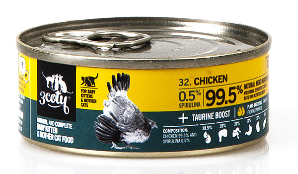3COTY Chicken with spirulina For kittens and nursing cats - mokré krmivo pro kočky - 80g - foto 9