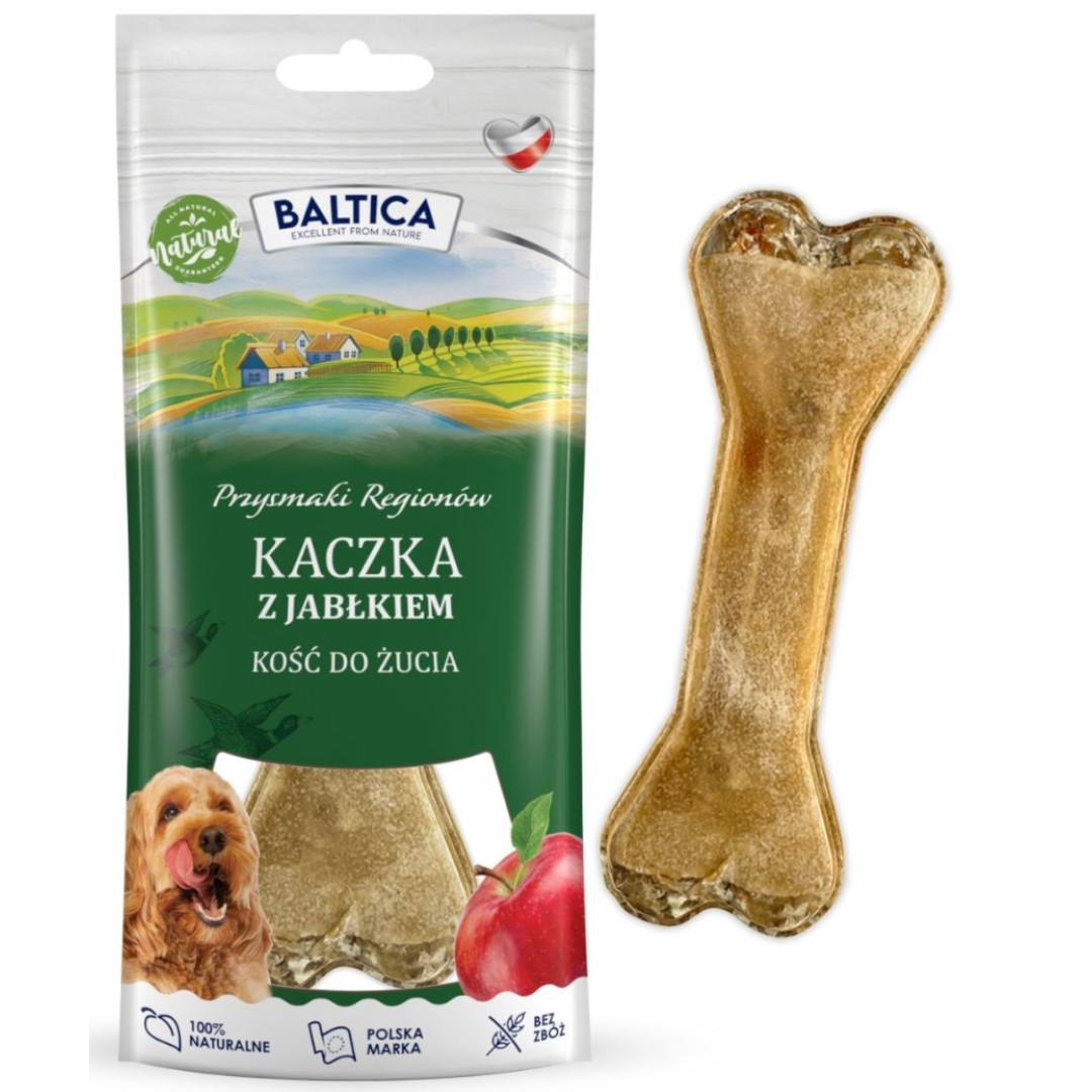 BALTICA Przysmaki regionów Chewing bone Duck with apple - pamlsek pro psa - 1 - foto 1