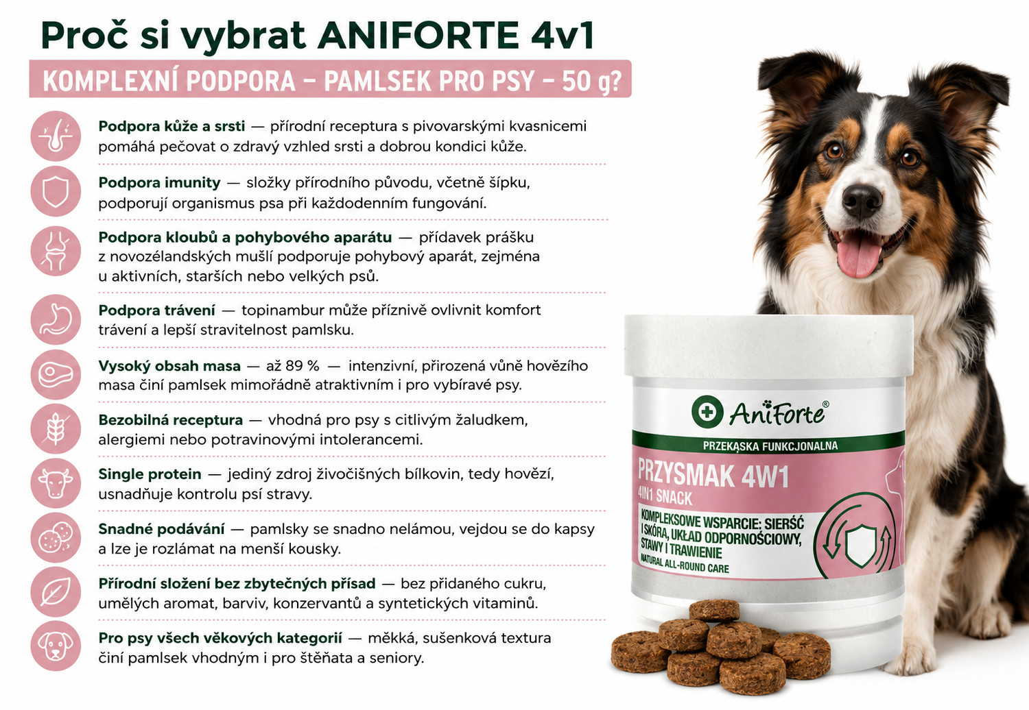 ANIFORTE 4in1 - pamlsek pro psa - 50g - foto 1