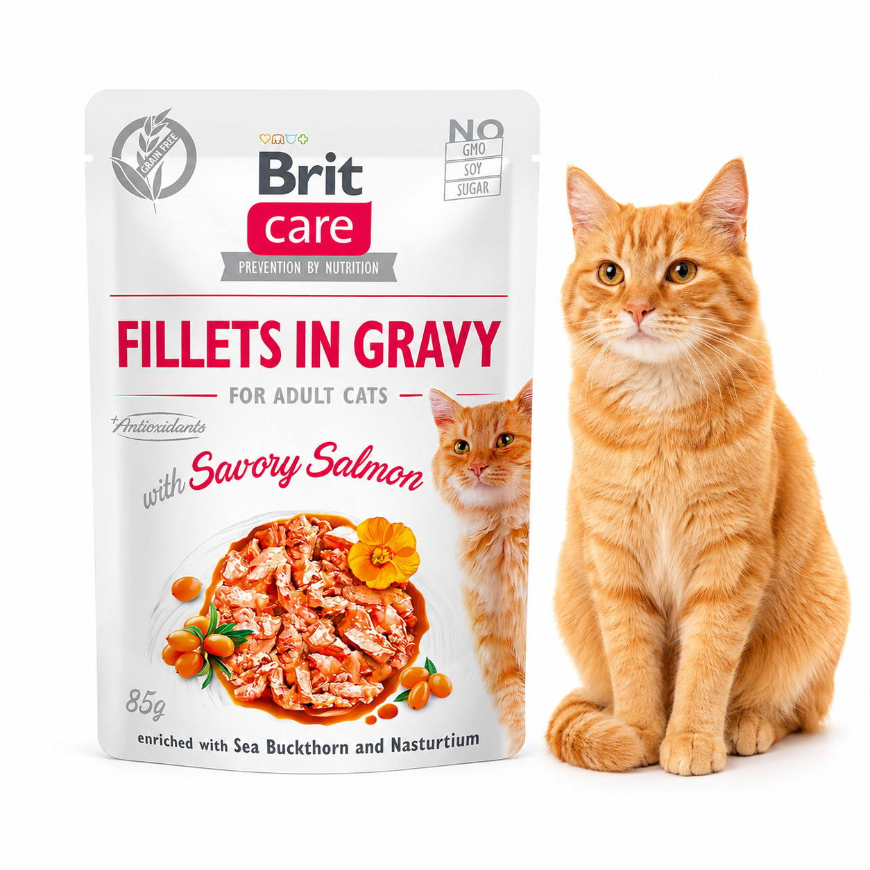 BRIT Care Fillets in Gravy filety s lososem v omáčce – vlhké krmivo pro kočku – 85g - foto 2