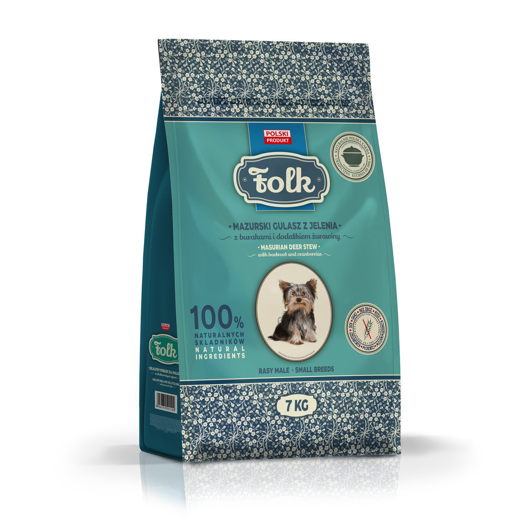 FOLK Small breeds Traditional masurian venison stew with beets and cranberries - suché krmivo pro psy - 7kg - foto 1