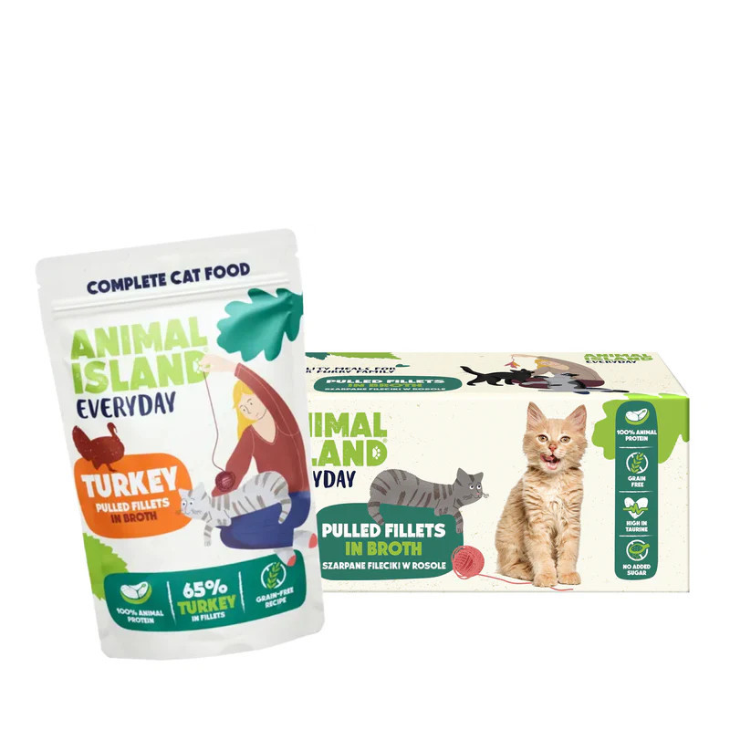 ANIMAL ISLAND Turkey in broth - mokré krmivo pro kočky - 40x85g - foto 1