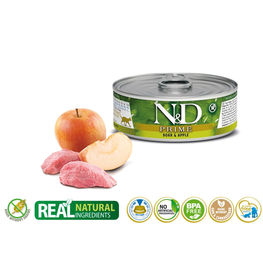 FARMINA N&D Prime Boar & Apple - vlhké krmivo pro kočky - 70 g - foto 1