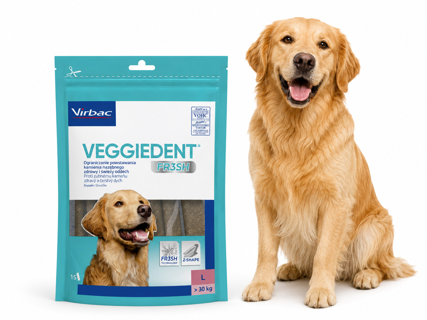 VIBRAC Veggiedent Fresh L - pamlsek pro psa - 500g - foto 3